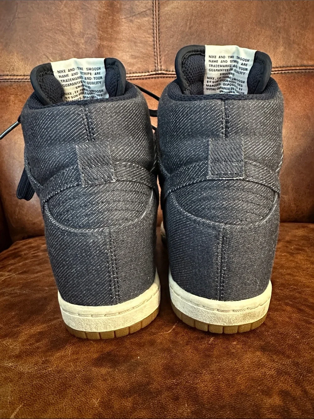 Nike Dunk Sky Hi Essential Wedge Dark Blue Denim Upper Women’s Size 6.5